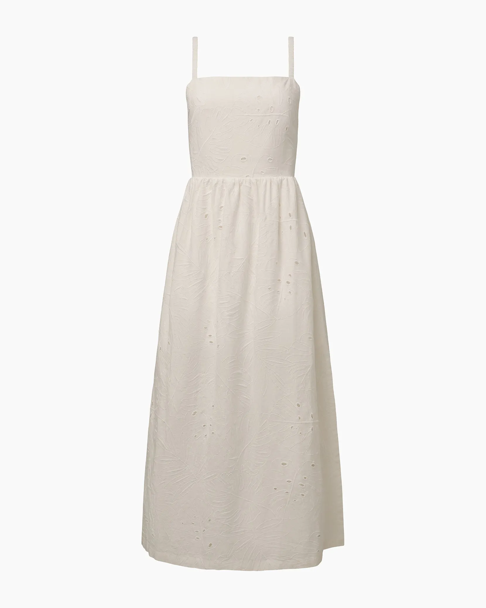 Air Linen Straight Neck Maxi Dress