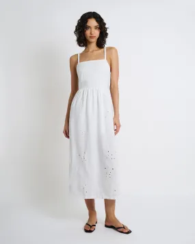 Air Linen Straight Neck Maxi Dress