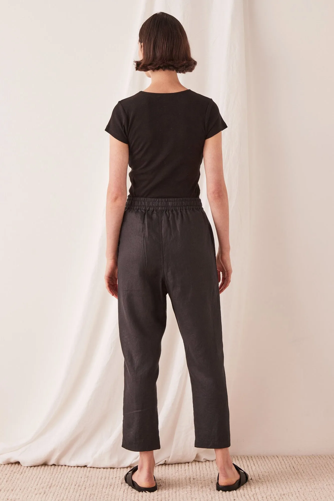 Anya Linen Pant - Black