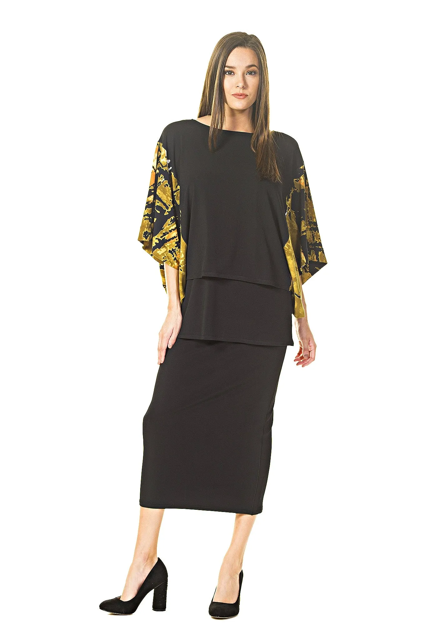 Calf Length Double WB Straight Skirt
