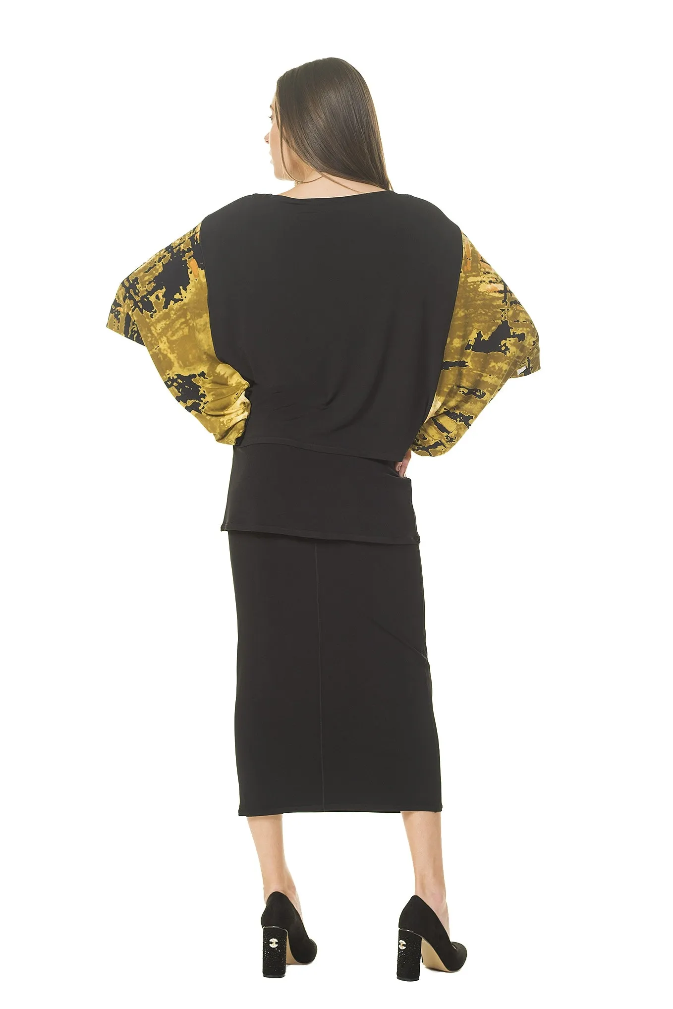 Calf Length Double WB Straight Skirt