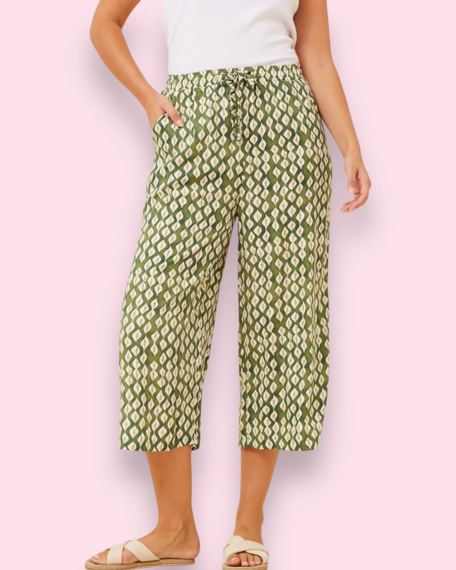 Ebony Printed Pants - Green