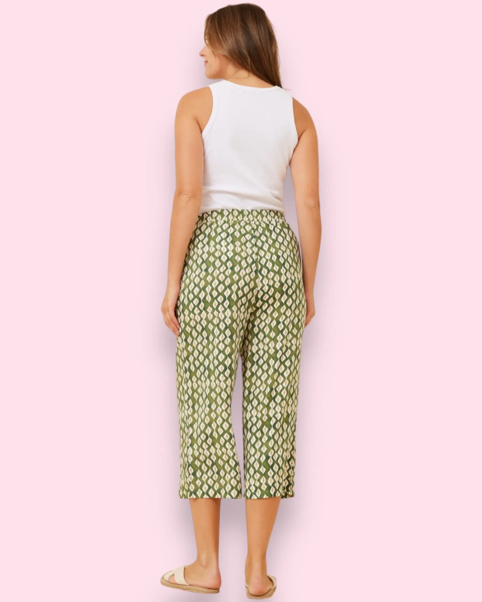 Ebony Printed Pants - Green