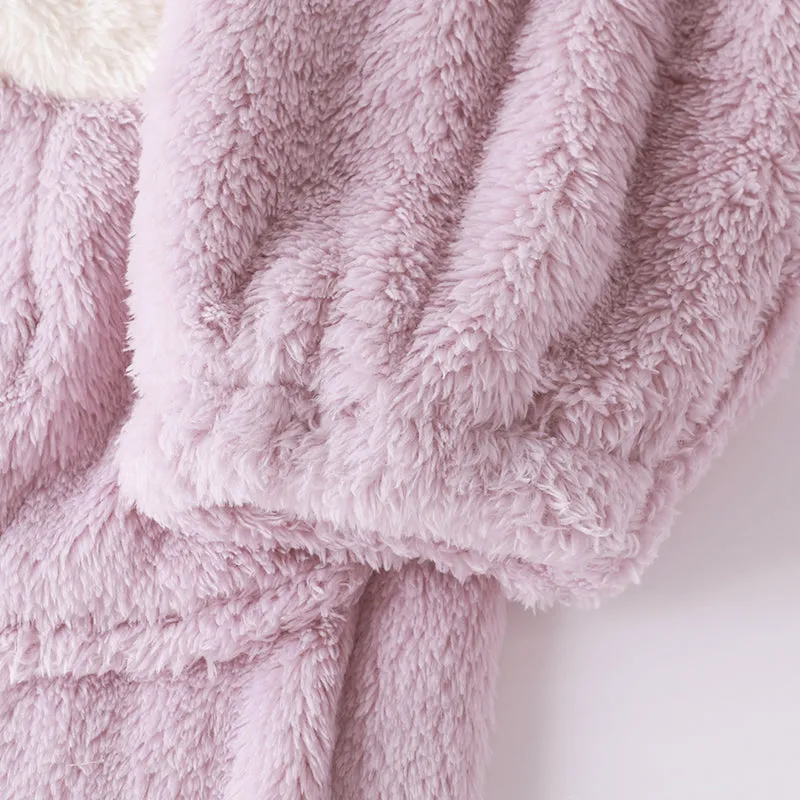 Fashion Girly Style Purple Hooded Pajamas