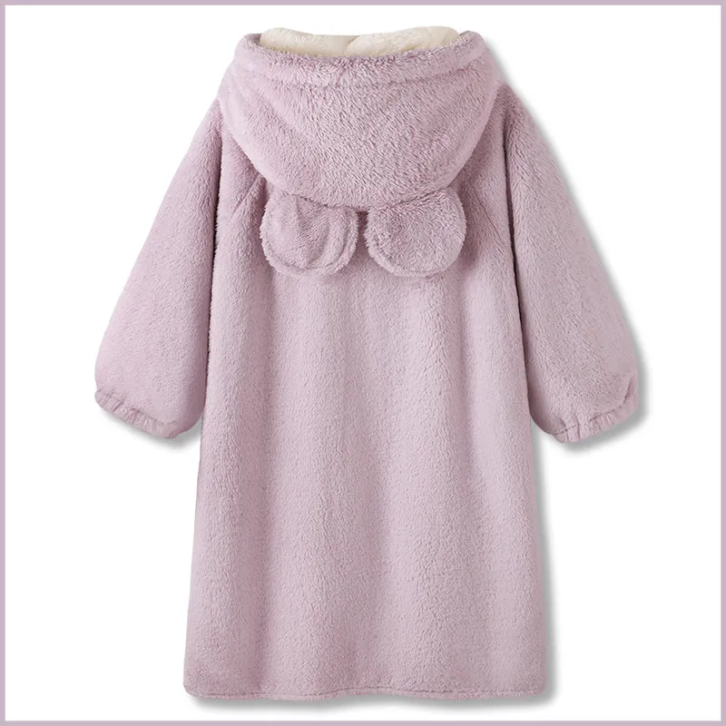 Fashion Girly Style Purple Hooded Pajamas