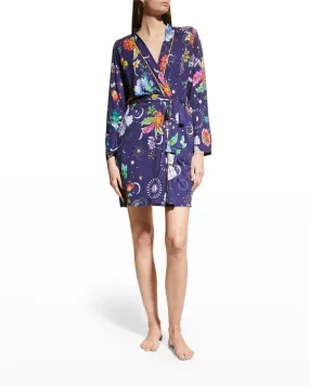 Johnny Was Pajamas Lounge Aurora Borealis Sleepwear Robe Orbit Purple XL NEW