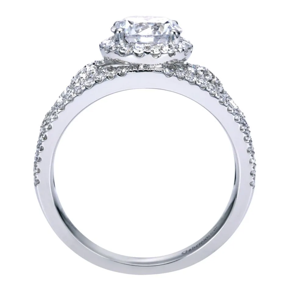 Pave Lace White Gold Diamond Engagement Mounting
