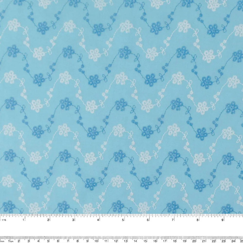 PUFF Printed Rayon Voile - Daisy - Blue