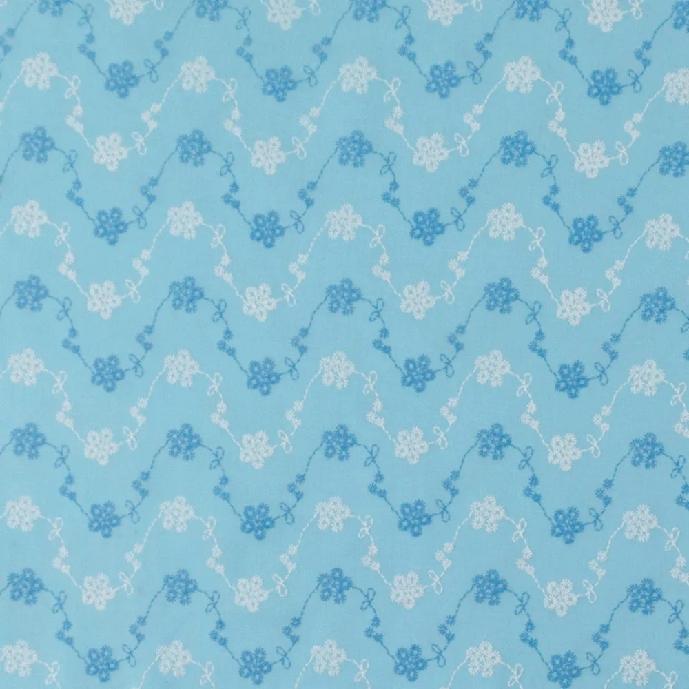 PUFF Printed Rayon Voile - Daisy - Blue