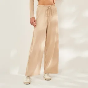 Relaxed Wide Leg Pants w/ Drawstring