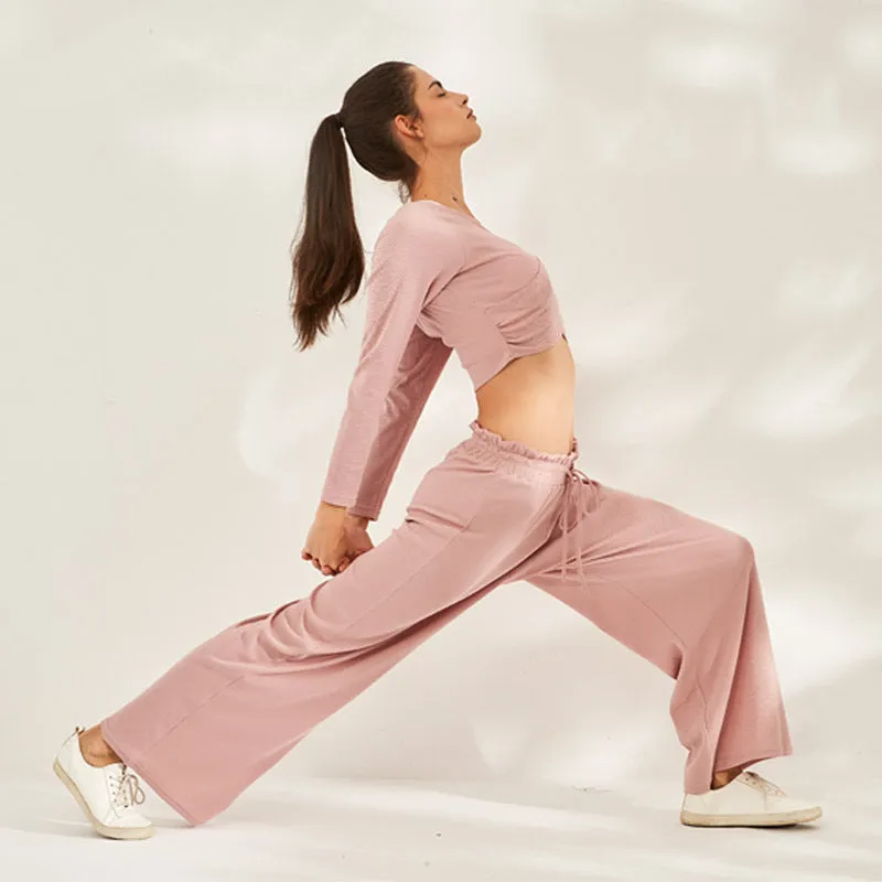 Relaxed Wide Leg Pants w/ Drawstring