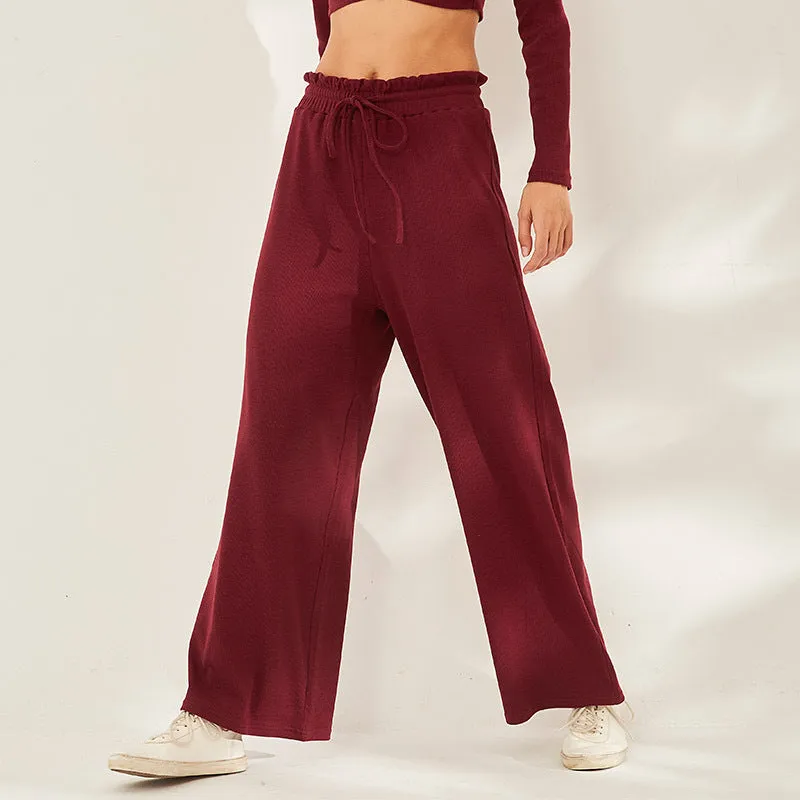 Relaxed Wide Leg Pants w/ Drawstring