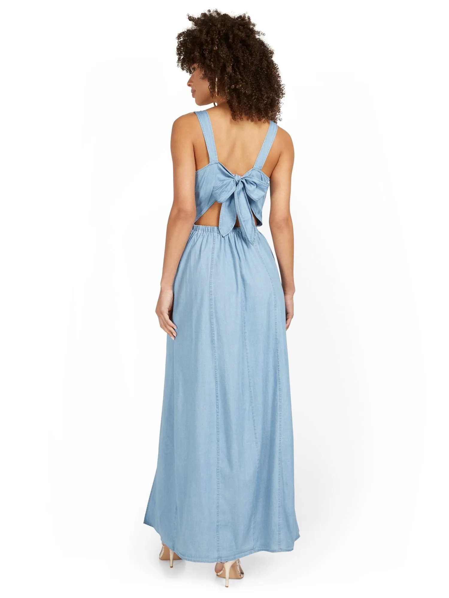 Tall Bow-Back Slit-Front Maxi Dress